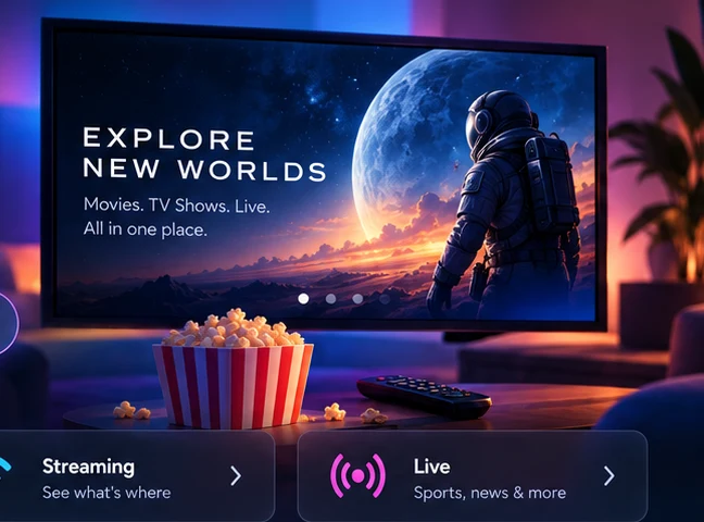 Colorful television and entertainment artwork